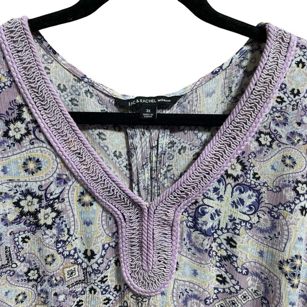 Zac & Rachel Floral Bell Sleeve Embroidered Blouse Women’s Size 3X - Picture 4 of 7